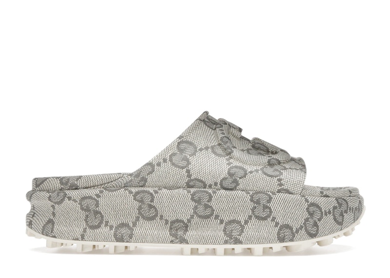 Gucci GG Oversize Slide Sandal Interlocking G Beige Ebony (Women's