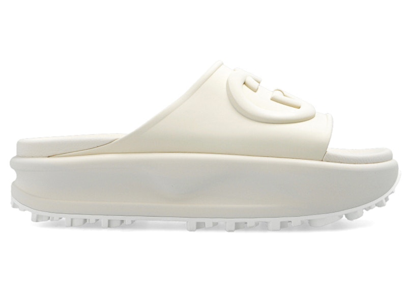 【GUCCI ミュール】箱無し Gucci GG Oversize Slide Sandal Interlocking G Off White