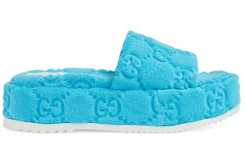 Gucci GG Platform Sandal Bleu (femme) Style 700599 U2O00 4917 FR