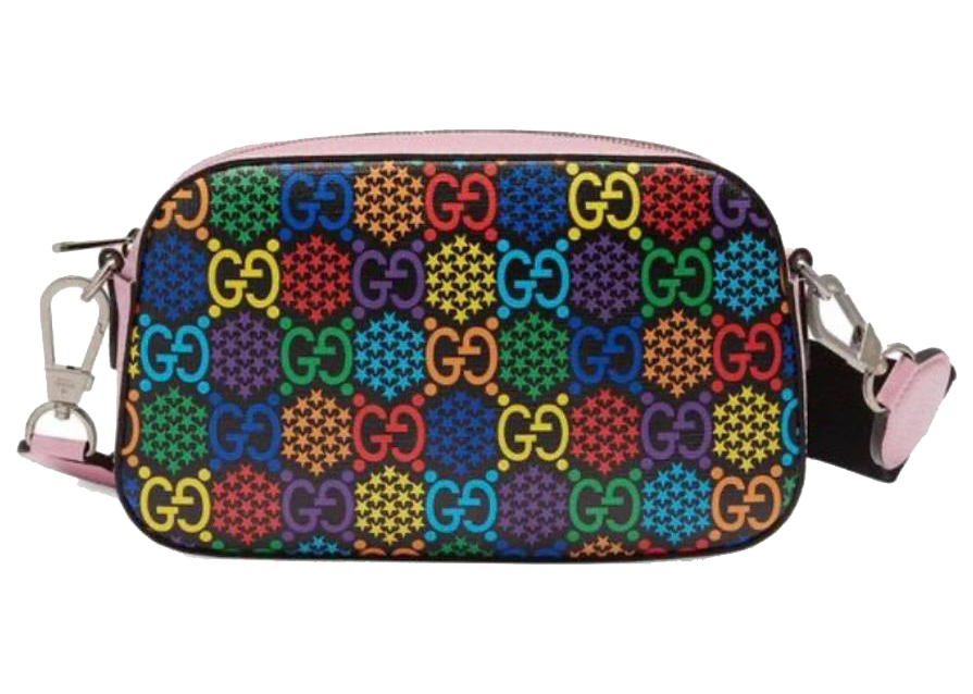 Gucci GG Psychedelic Camera Bag Multicolor in Leather with Gold 