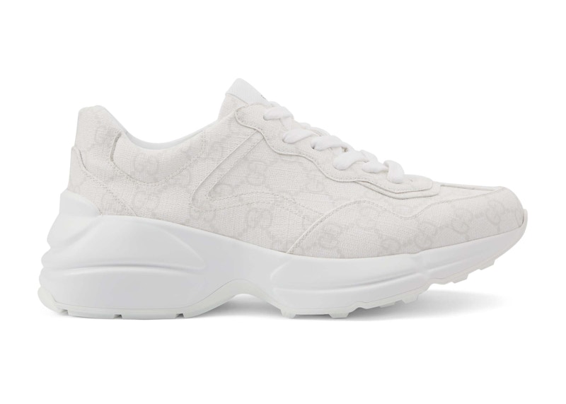 Pre-owned Gucci Gg Rhyton Sneaker (women's) Sneakers In White