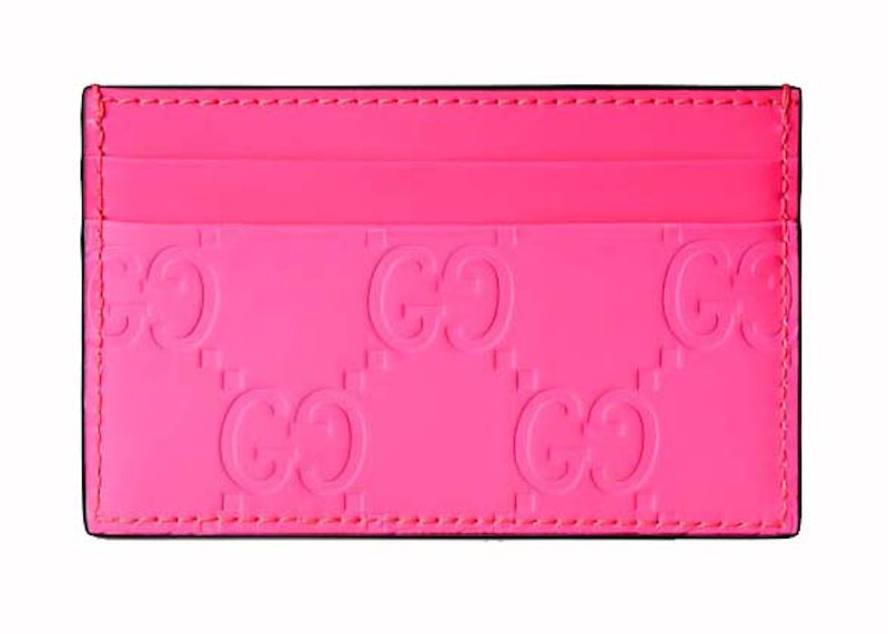 [Gucci] GG Mamong Matlase Flap Card Holder - ☆送料込☆ GUCCI Calfskin GG Matelasse Card Case Wallet Deep Orange