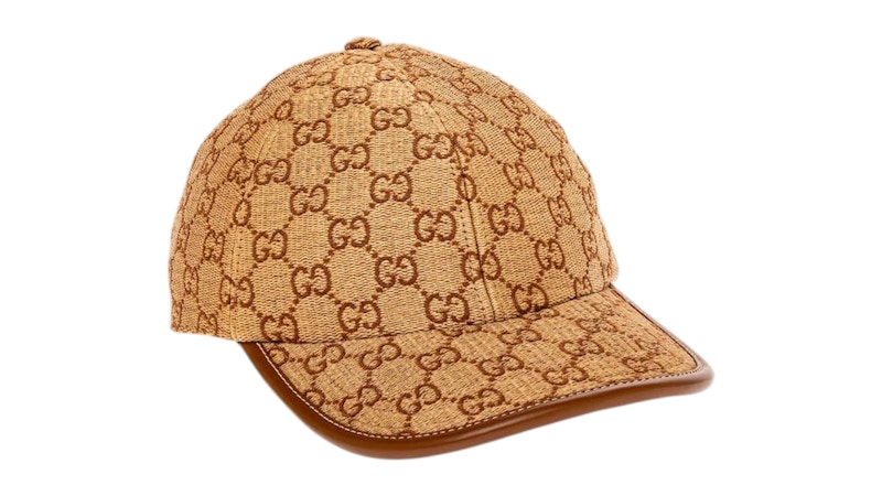 Gucci GG Straw Baseballkappe Beige
