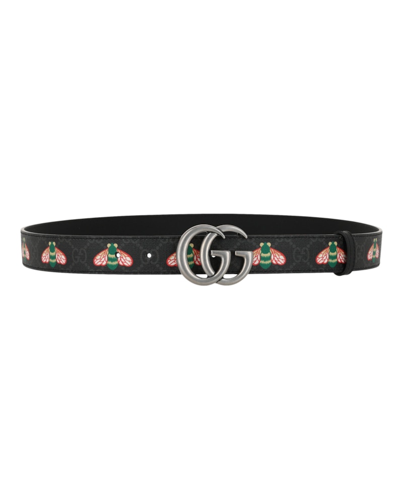 Gucci GG Supreme Bee Belt Black in Leather US