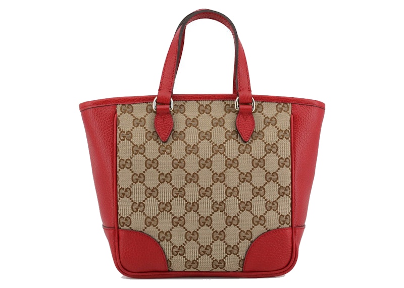 Gucci GG Supreme Canvas Tote Bag Brown Red in Canvas US