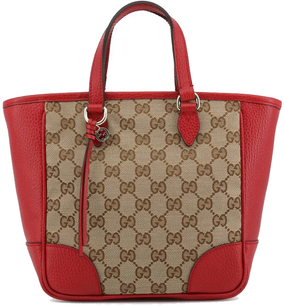 Gucci GG Supreme Canvas Tote Bag Brown/Red in Canvas - US