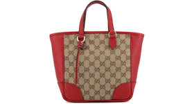 Gucci GG Supreme Canvas Tote Bag Brown/Red