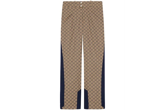 Gucci GG Supreme Canvas Trousers Beige/Navy Blue