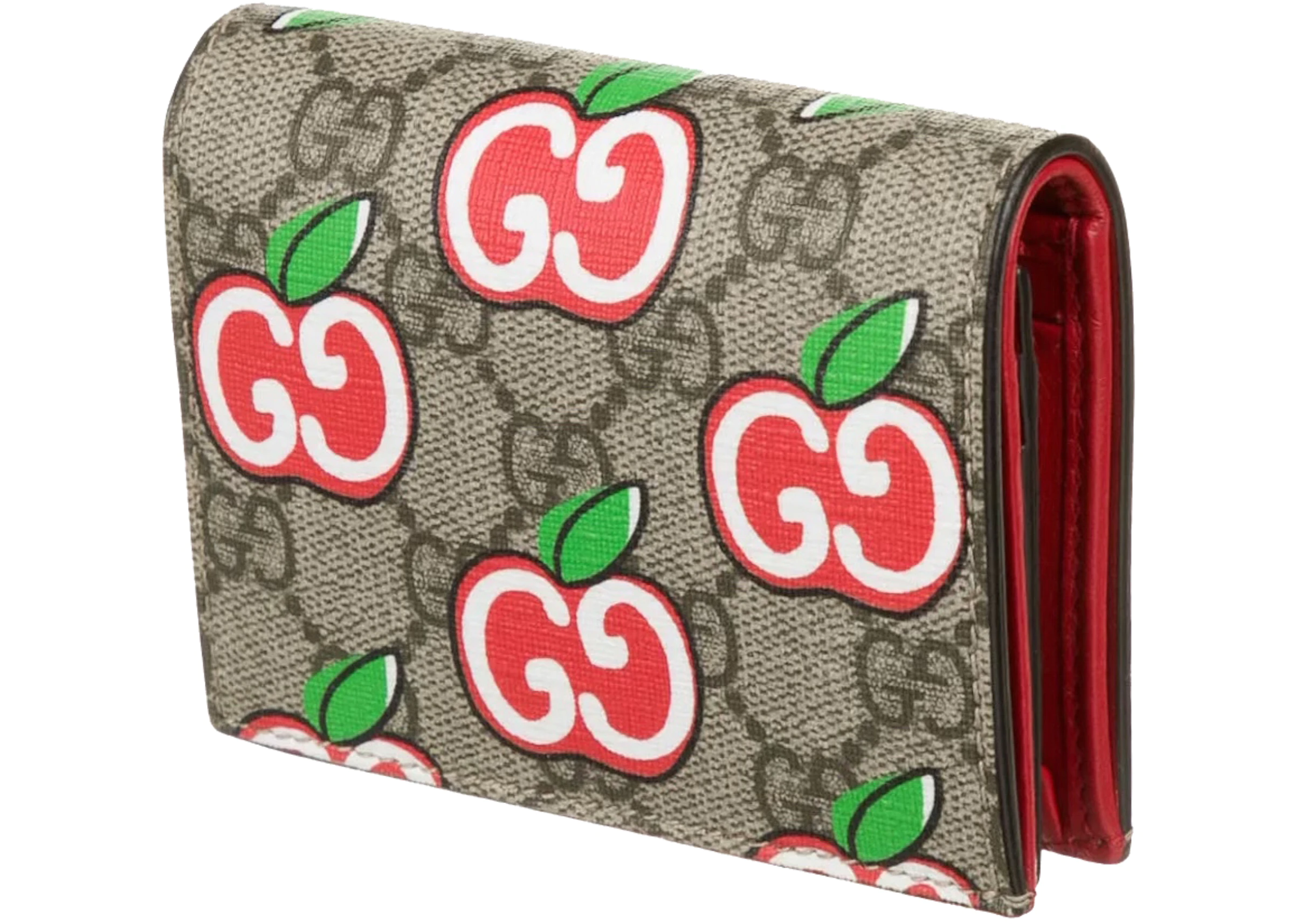 gesponsord alias schetsen Gucci GG Supreme Monogram Apple Card Case Wallet Brown in Coated  Canvas/Leather - US