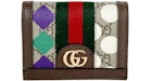Gucci GG Supreme Ophidia Card Case Brown Multi