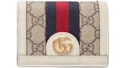 Gucci GG Supreme Ophidia Card Case White Beige