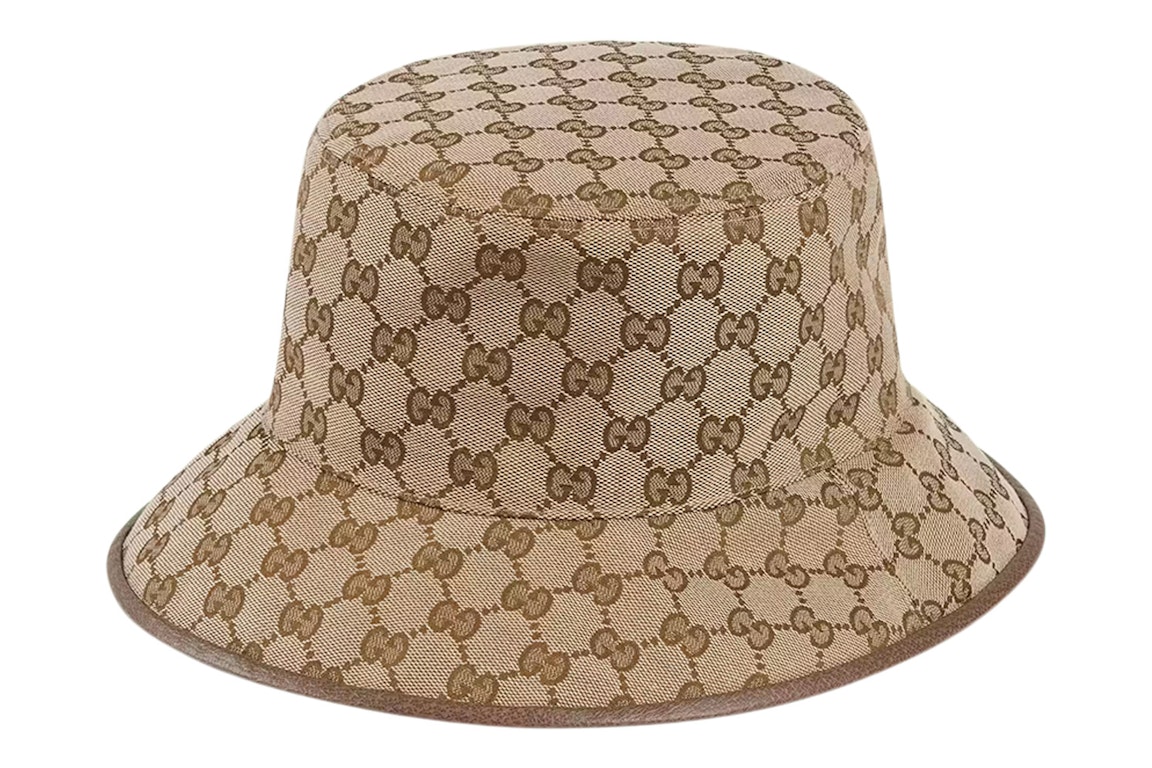 Pre-owned Gucci Gg Supreme Reversible Bucket Hat Bucket Hat Beige Brown