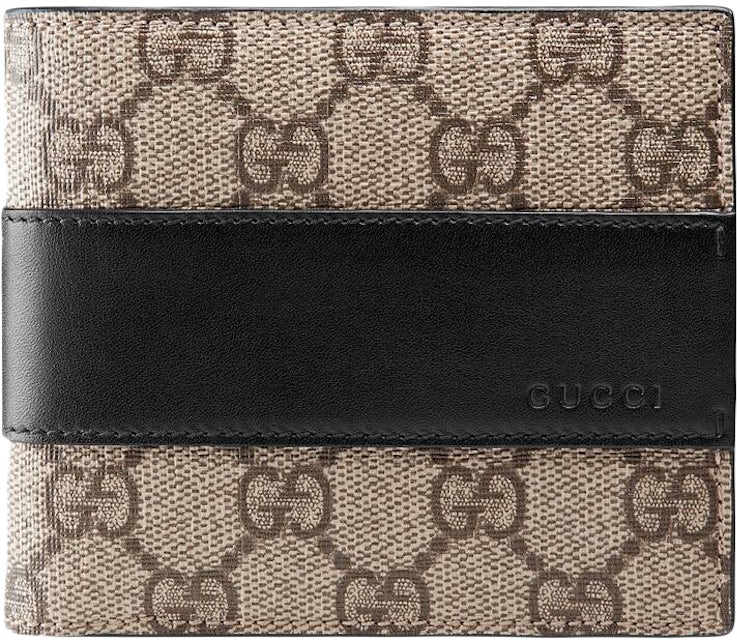 Gucci Bifold Wallet GG Monogram Beige/Ebony in Canvas/Leather - US