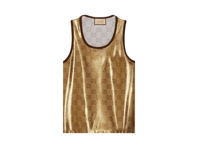 Gucci GG Technical Jersey Tank Top Gold Men's - US