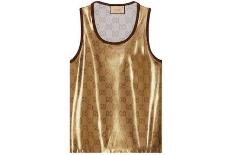 Gucci Canotta in Jersey Tecnico GG Oro Uomo IT - Main Image