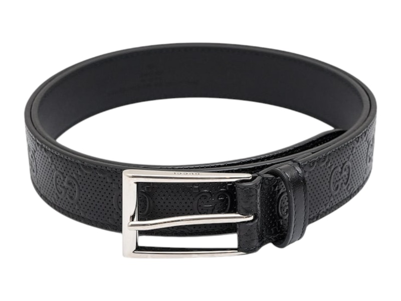 Gucci GG Tennis Belt Black in Leather with Silver-tone - JP Gucci GG Tennis Belt Black in Leather with Silver-tone - JP