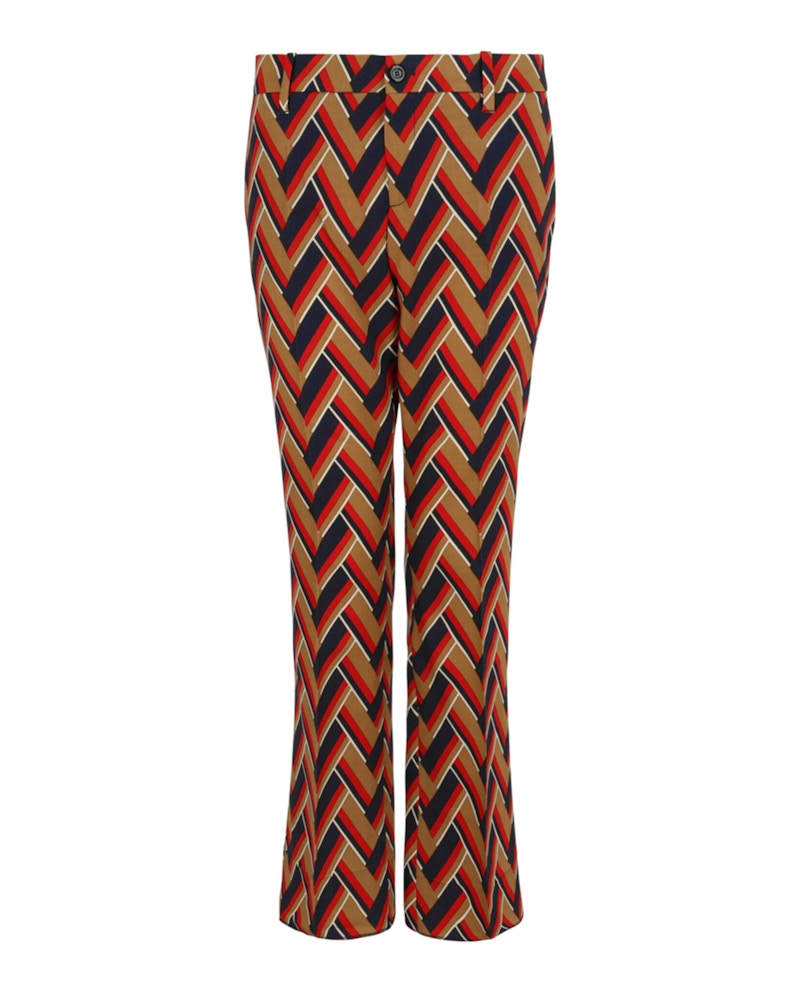 Gucci Geo Printed Boot Cut Pants Print Camel