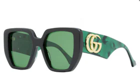 Gucci Geometric Sunglasses Black/Green (GG0956S 001)
