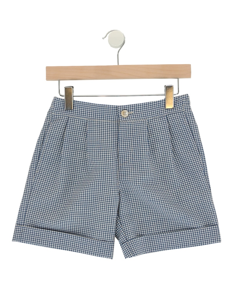 Pre-owned Gucci Gingham Woolblend Shorts In Blue