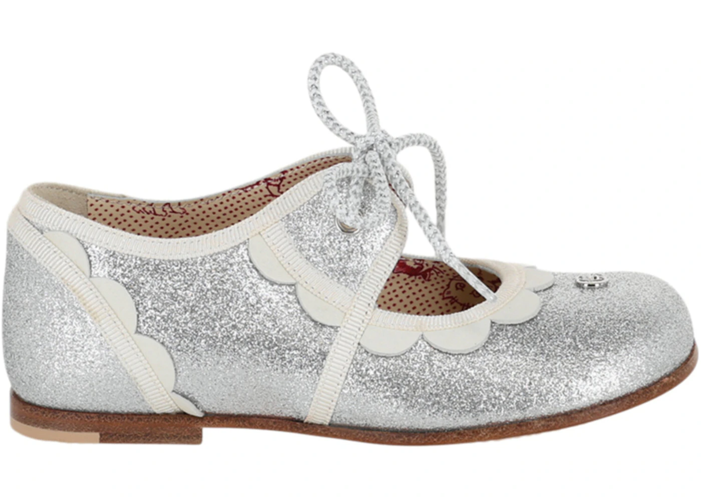 Gucci Glitter Scalloped-Trim Dress Shoes Silver (Kids) - 685454-HO940-8160 - US Gucci Glitter Scalloped-Trim Dress Shoes Silver (Kids) - 685454-HO940-8160 - US