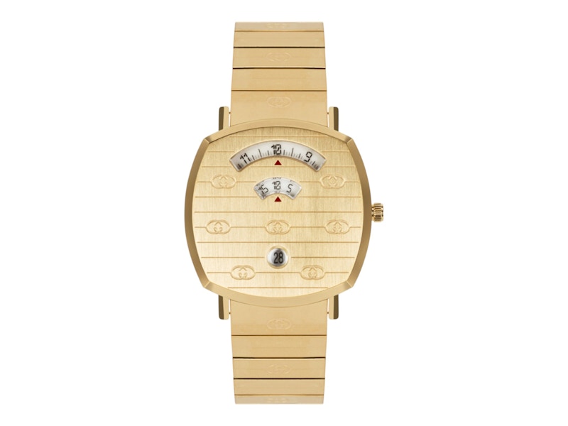 Pre-owned Gucci Grip Bracelet Ya157409 Watch In Stainless Steel In Silver