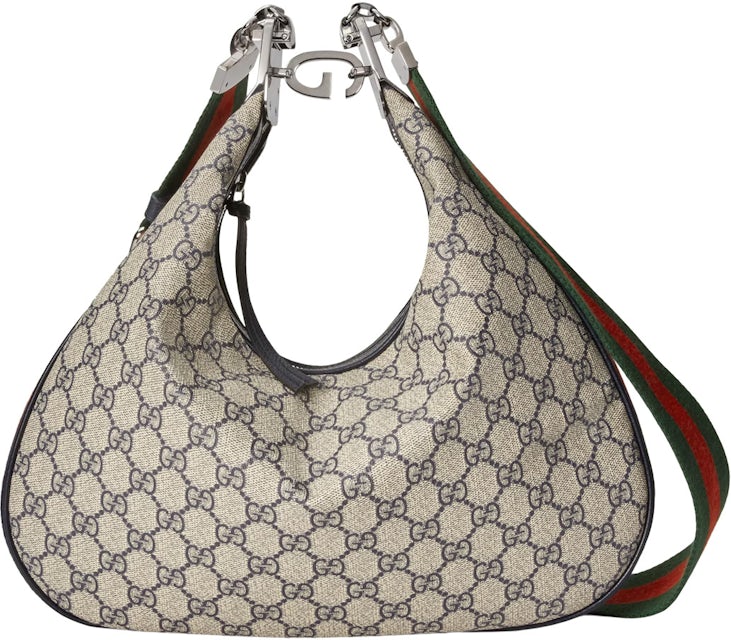 Gucci Horsebit Chain Medium Shoulder Bag Beige/Ebony in GG Canvas with  Palladium-tone - US