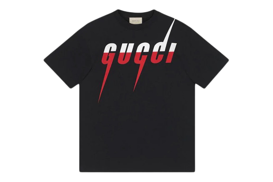 Pre-owned Gucci Blade Print T-shirt Black/red/white