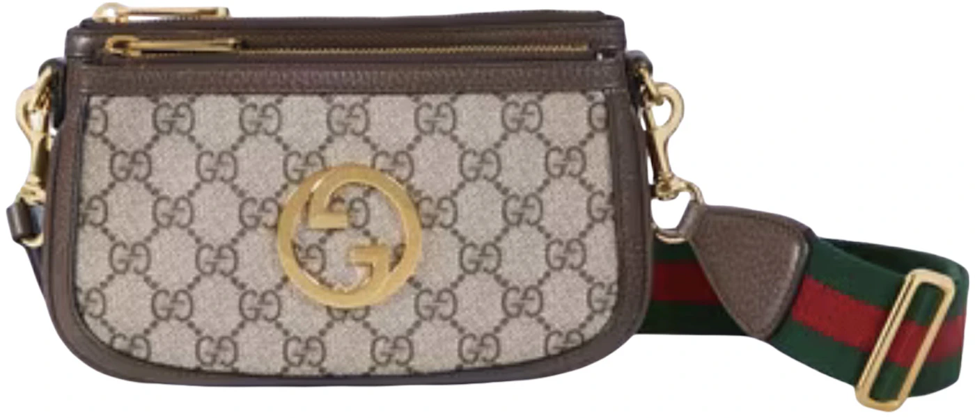Gucci Gucci Blondie GG Mini Bag GG Supreme Beige/Ebony/Green/Red in Canvas  with Gold-tone - US