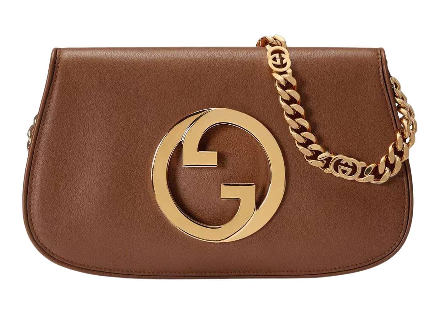 Gucci Blondie Shoulder Bag Brown in Leather with Gold-tone - US