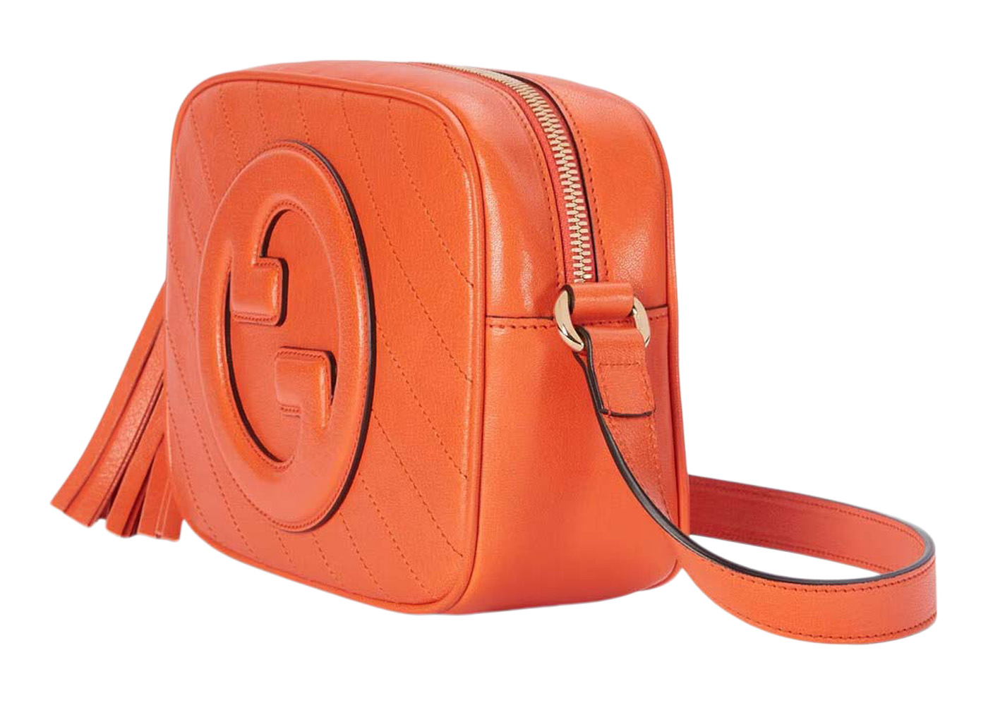 Gucci Blondie Small Shoulder Bag Orange in Leather with Gold tone JP