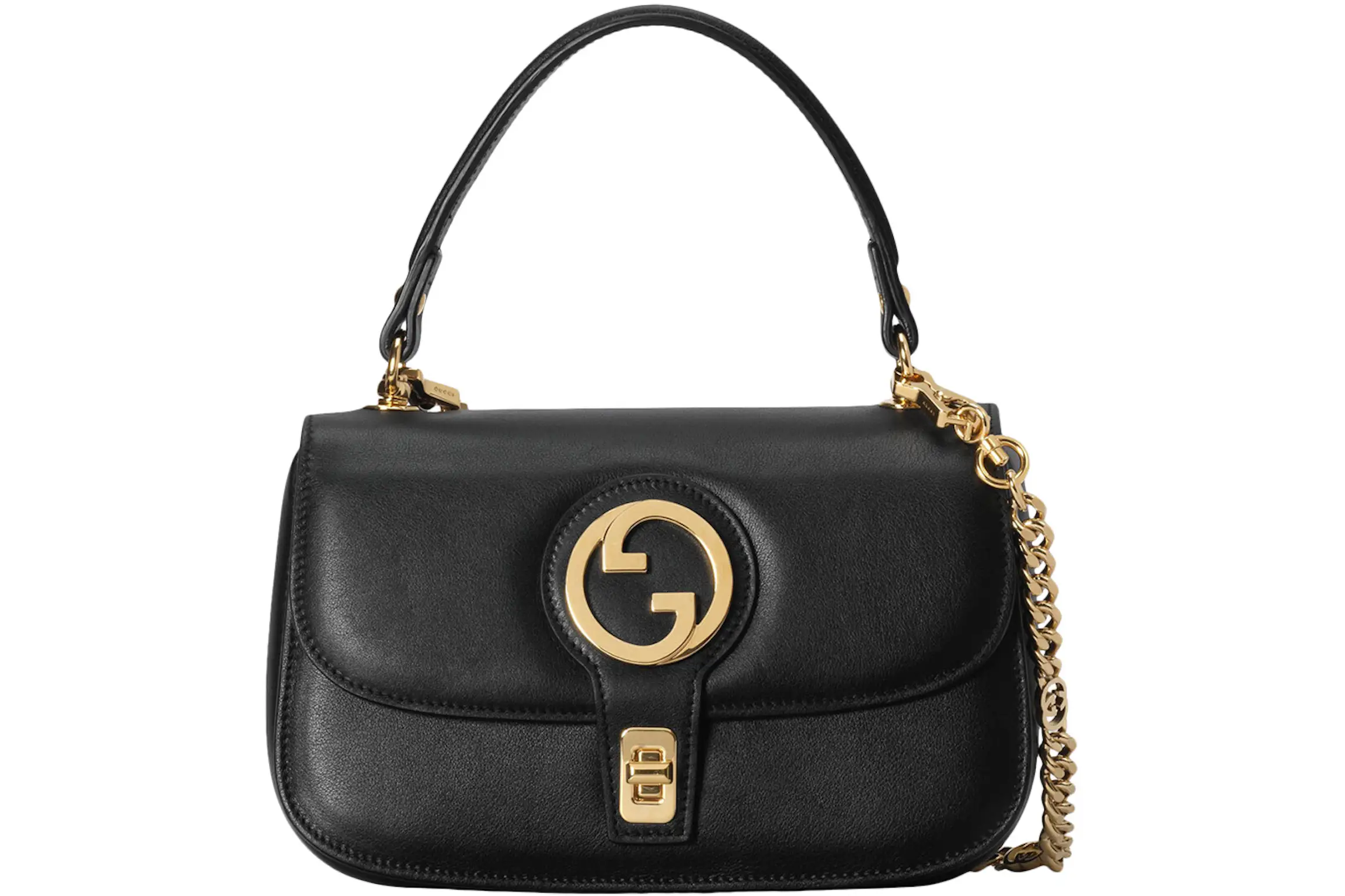 Gucci Gucci Blondie Top-Handle Bag Black in Leather with Gold-tone - CN