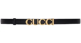 Gucci Buckle Thin Belt Black