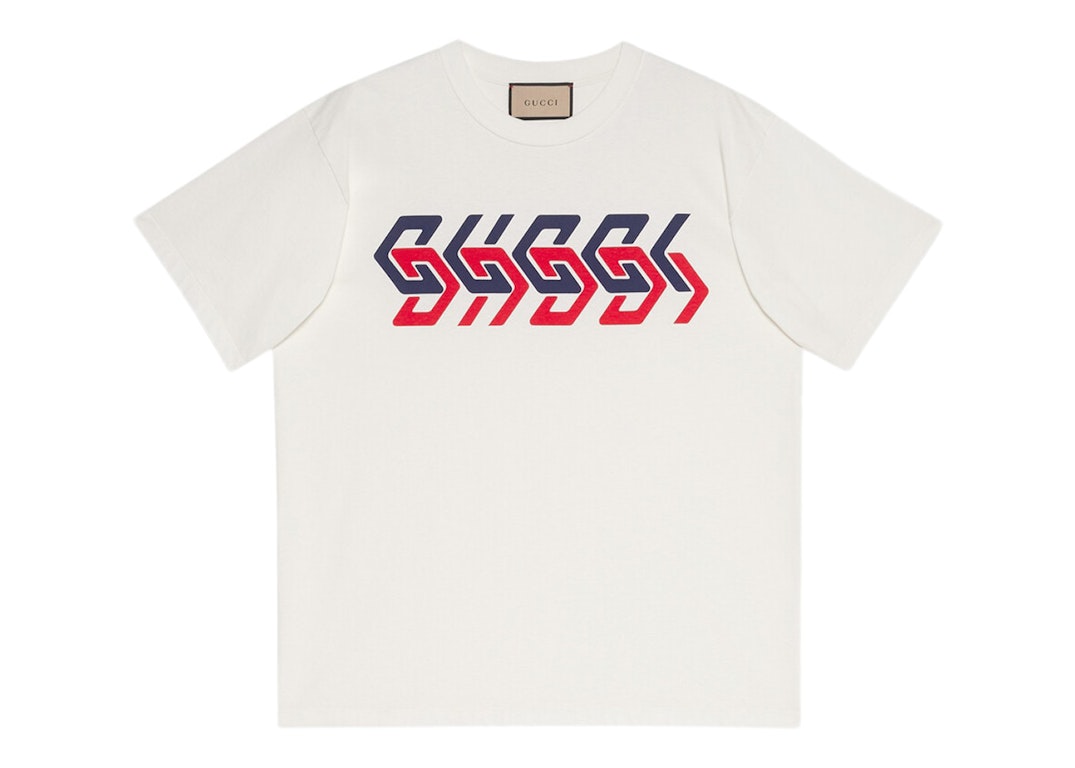 Pre-owned Gucci Mirror Print T-shirt Ivory