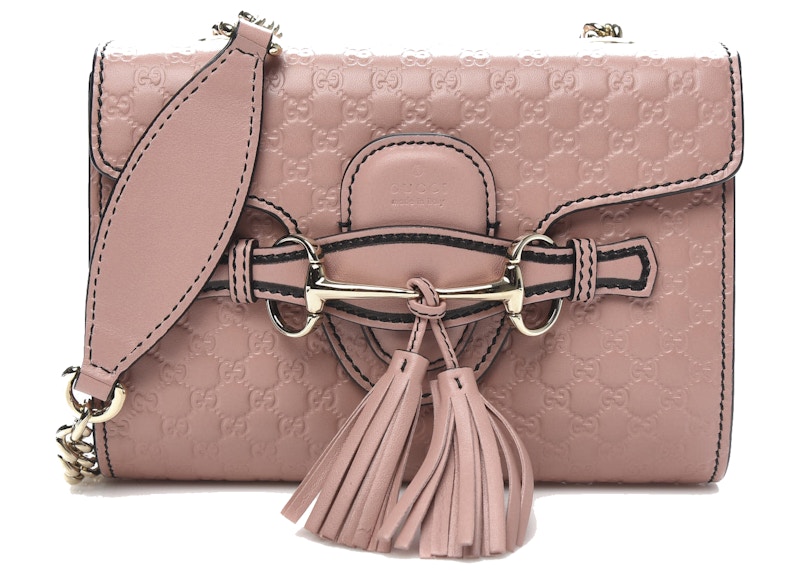 Gucci Guccissima Emily Shoulder Bag Mini Soft Pink in Calfskin