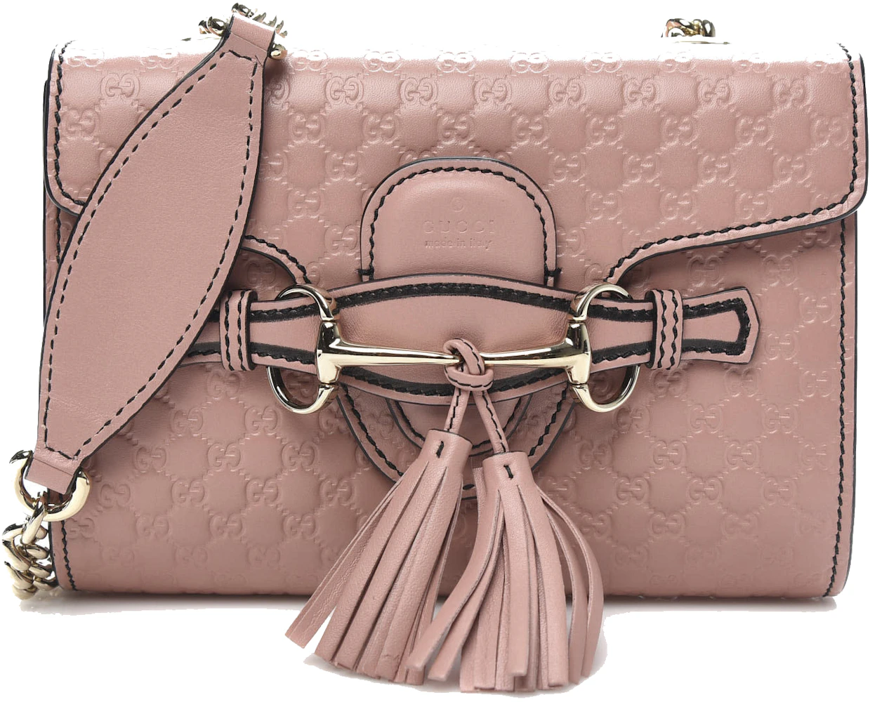 Gucci Guccissima Emily Shoulder Bag Mini Soft Pink in Calfskin Leather with  Gold-tone - US