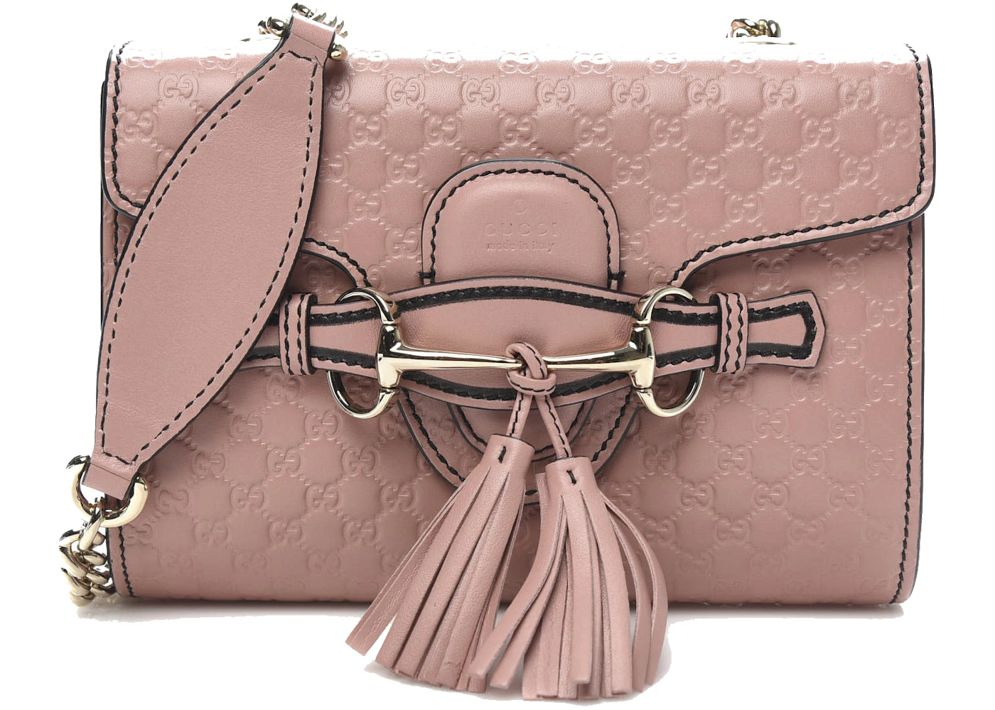 Delegatie ambitie gebrek Gucci Guccissima Emily Shoulder Bag Mini Soft Pink in Calfskin Leather with  Gold-tone - US