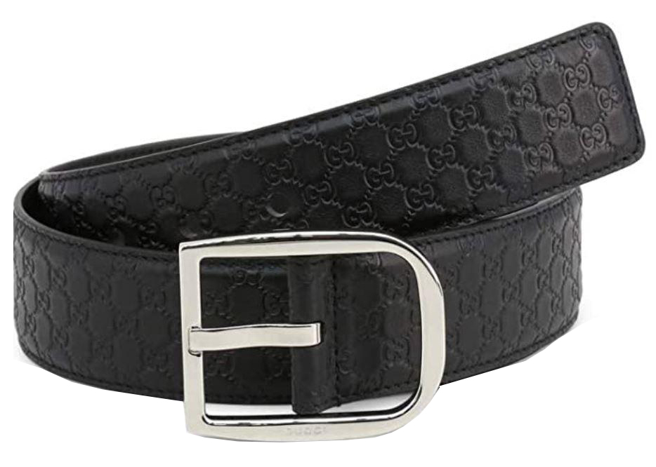 black leather gucci belt