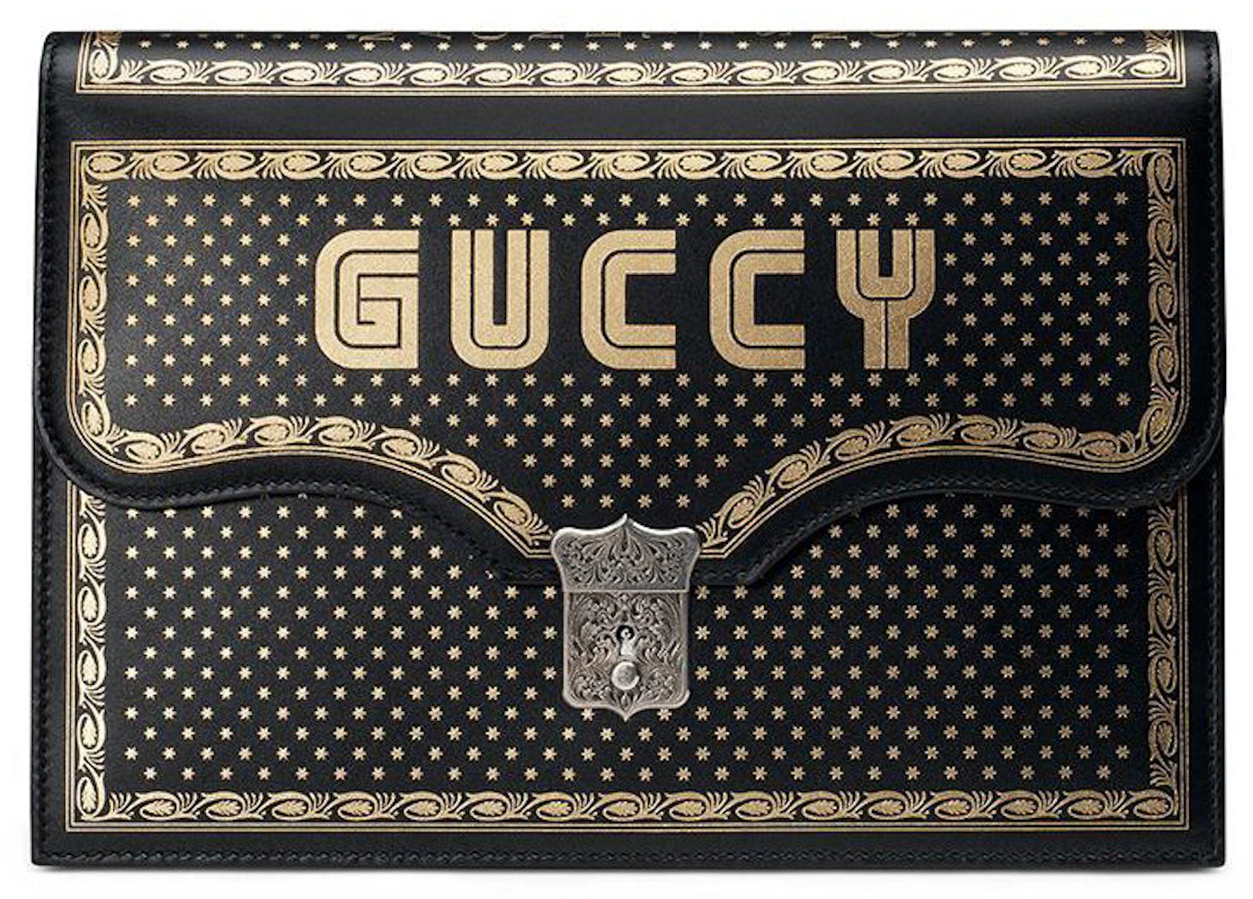 Gucci Guccy Star Print Leather - Gucci Clutch Bag