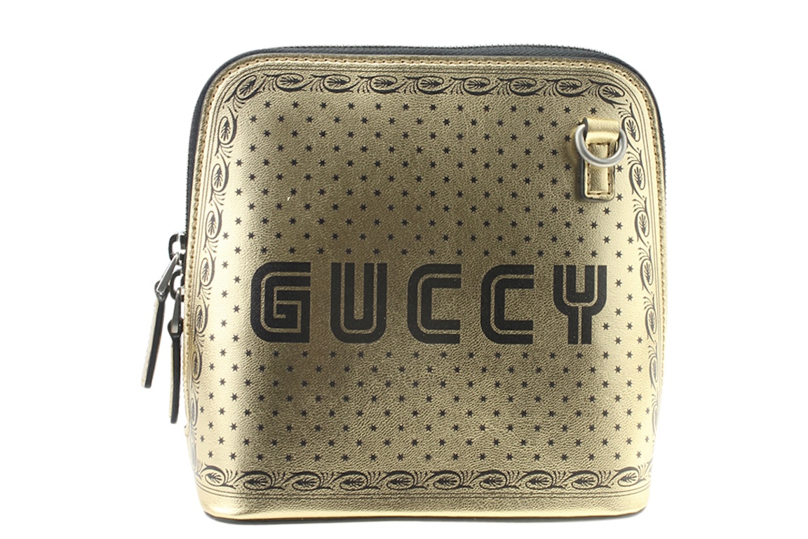 Pre-owned Gucci Guccy Top Zip Shoulder Bag Mini Gold/black