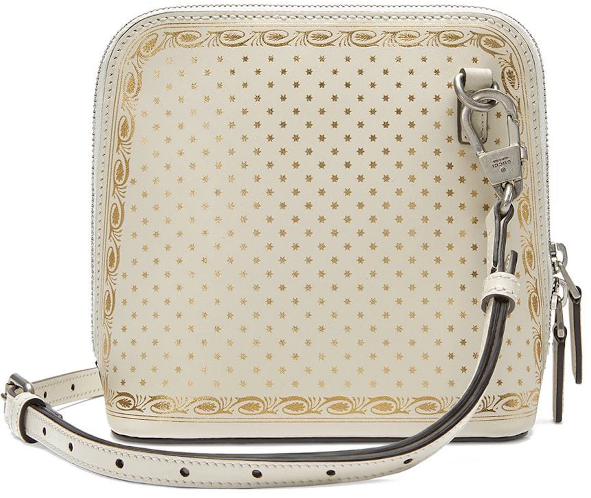 Gucci Guccy Top Zip Shoulder Bag Mini White/Gold in Calfskin Leather ...