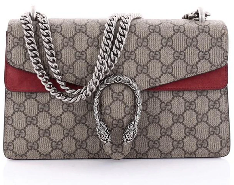 Gucci Dionysus Shoulder Bag GG Supreme Small Beige/Red in Coated Canvas ...