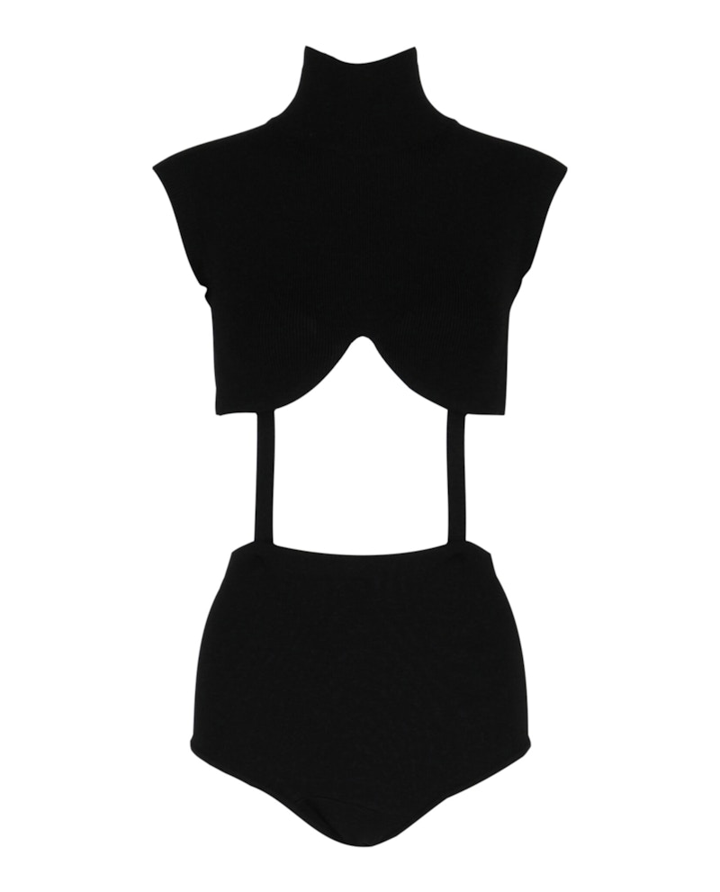 Pre-owned Gucci Women's Harness Bodysuit In Black