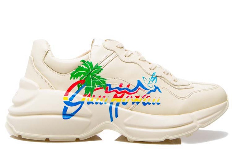 Pre-owned Gucci Hawaii Rhyton (women's) Sneakers In Beige