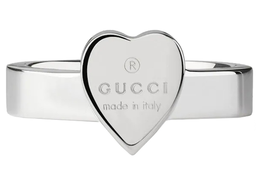 Pre-owned Gucci Heart Ring Silver