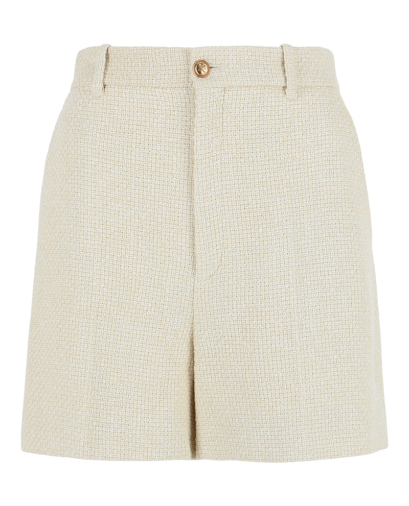 Gucci High Rise Tweed Shorts Cream