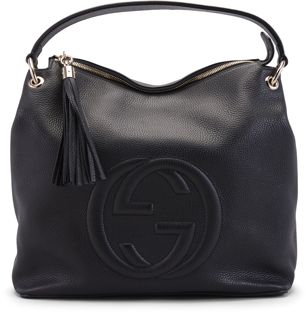 Gucci Hobo Soho Large Black in Pebbled Leather with