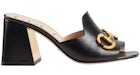 Gucci Horsbit 75mm Heeled Sandal Black Leather