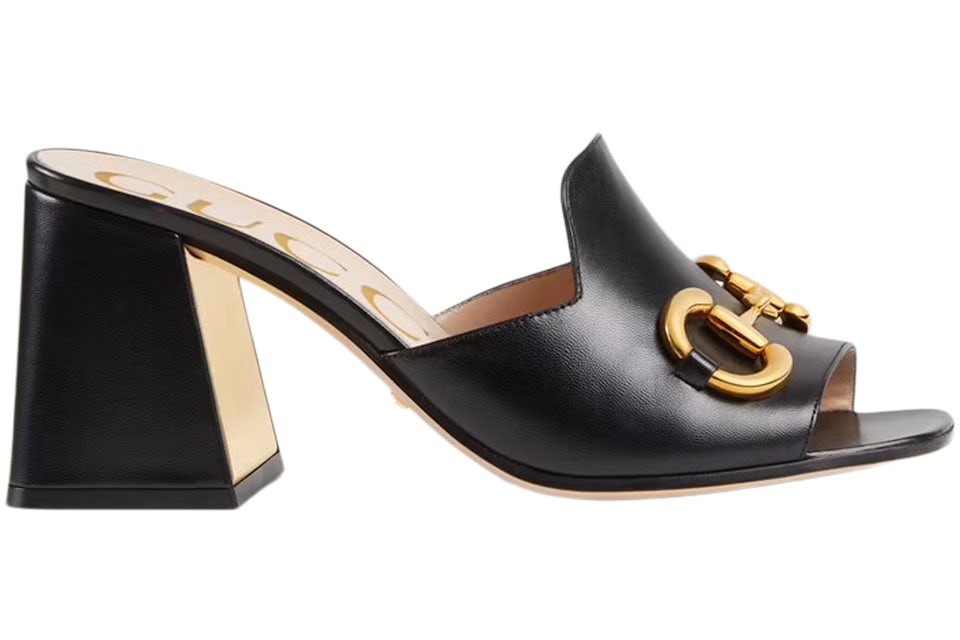 Gg marmont slide heeled sandals Clearance