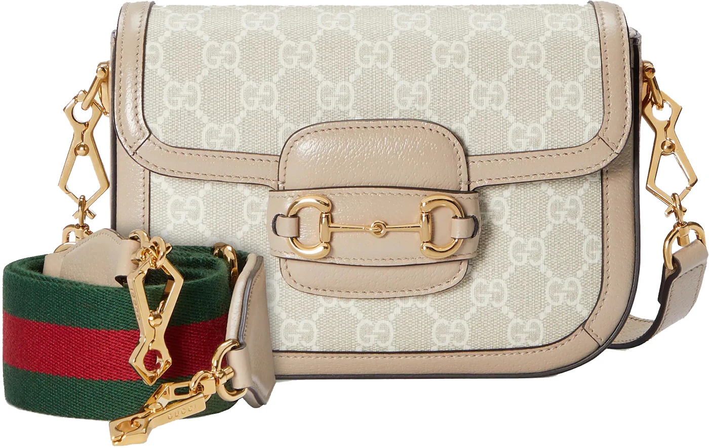 Gucci 1955 Horsebit Medium GG Supreme Top-Handle Bag, Beige, Women's