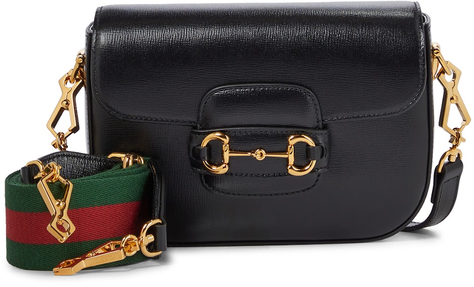 Gucci Horsebit 1955 Shoulder Bag Mini Black in Leather with Gold
